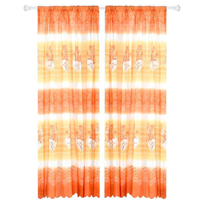 

Plain Horizontal Strip Rose Printing Window Blinds Drapes Blackout Curtains