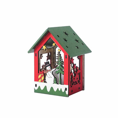 

〖Follure〗LED Light Wood House Cute Christmas Tree Hanging Ornaments Holiday Decoration