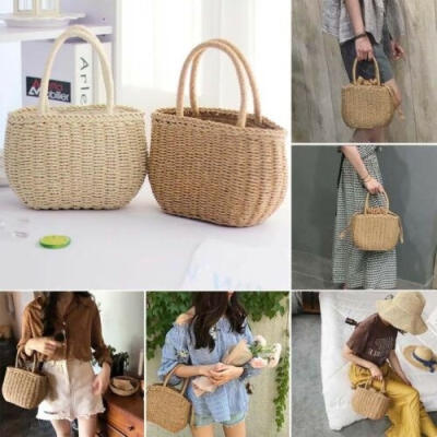 

Women Straw Bags Woven Bag Summer Beach Rattan Shoulder Bag Bamboo Bag Handbag