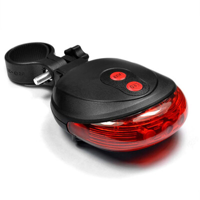 

Rear LED Cycling Bicycle Bike Flash Taillight 2 Lasers 5 LED