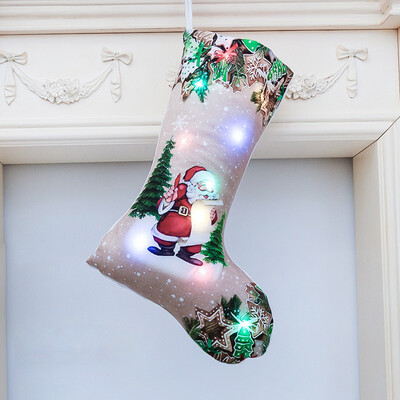 

Gobestart Merry Christmas LED Hanging Gift Candy Large Socks Decoration
