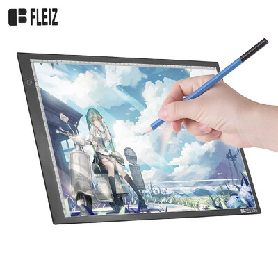 

FLEIZ A3B LED Light Box USB Powered Copyboard with 3-Level Adjustable Brightness Black Edge Scale Light Pad for Painting Tracing