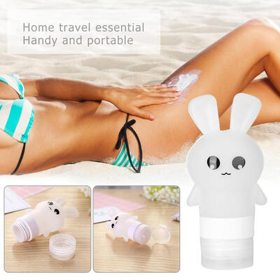 

75ml Cute Rabbit Empty Silicone Squeeze Bottle Lotion Bath Travel Container