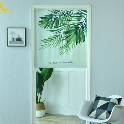

80100cm Wear Rod Digital Printing Banana Leaf Curtain Door