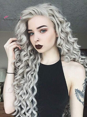 

Wiginway Loose Wave Wig Glueless Platinum Blonde Lace Front Cosplay Wig Heat Resistant Sliver Hair for Women Freestyle Wig