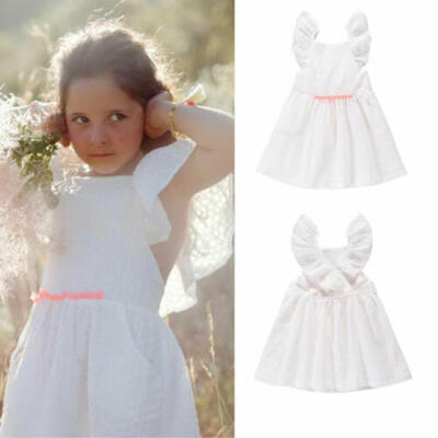 

US Newborn Baby Girl Kids Hollowed Skirt Dress Summer Princess One-Piece Outfits