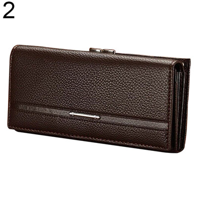

Womens Fashion Button Bowknot Faux Leather Long Bag Handbag Coin Purse Wallet