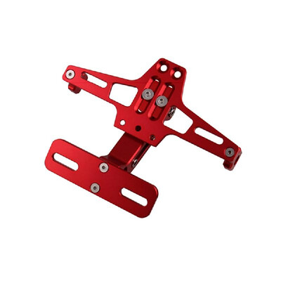 

Universal CNC Motorcycle Adjustable Angle Aluminum License Number Plate Frame Holder Bracket with 4pcs Turn Signal lights Blue
