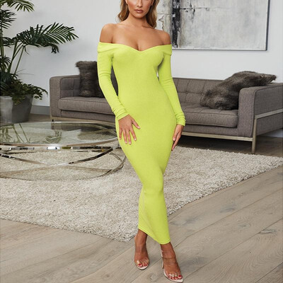 

A generation of European&American womens 2019 explosion models autumn bag hip V-neck long-sleeved dress cross-country autumn