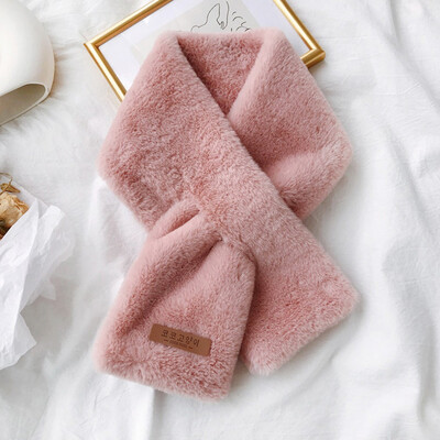 

Gobestart Women Fashion Winter Faux Fur Scarf Pure Color Outerwear Scarf Warm