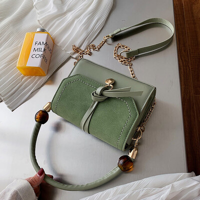 Bag female 2019 new wave Korean version of the simple wild atmosphere single shoulder Messenger bag chic chain bag small bag handbag