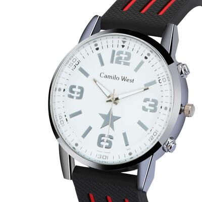 

Gobestart Fashion Outdoor Sports Watch Silicone Strap Precision Scale Dial Mens Watch