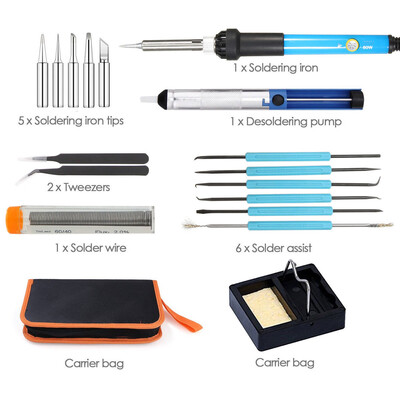 

110V 220V Soldering Iron Kit Electric Welding Tool 60W Adjustable Temperature