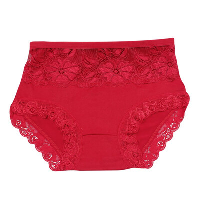 

Women Abdominal Panties Seamless Sexy Stretch Mid Waist Breathable Lace Hollow Briefs