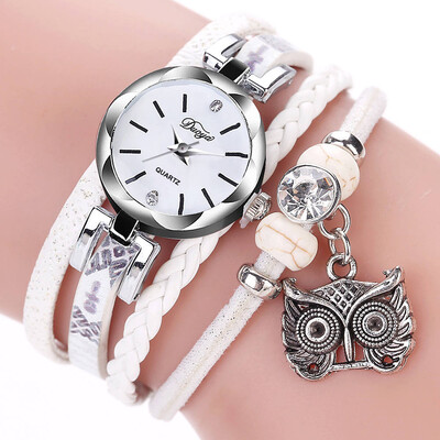 

DUOYA New Fashion Women Girls watches Analog Quartz Owl Pendant Ladies Dress Bracelet Watches Relogio Feminino Casual Bayan 533