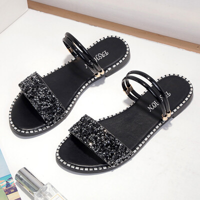 

One shoe&two sandals&slippers for female summer fashion wear Korean version of wild fairy wind slope sandals&slippers