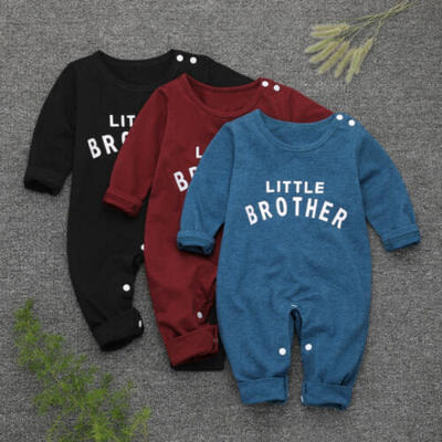 

Winter Newborn Baby Boys Little Brother Romper Jumpsuit Bodysuit Clothes Outfits