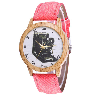 

RM Womens Fashion Casual Leather Strap Analog Quartz Round Watch