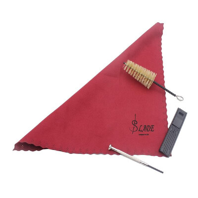 

Cleaning Kit Cleaning Cloth Mouthpiece Brush Reed Case Mini Screwdriver for Clarinet Saxophone Flute Instruments
