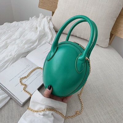 

Tailored Women Dinosaur Egg Shape Crossbody Bag Leather Bag Shoulder Bag Chain Bags