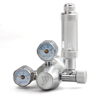 

Aquarium CO2 Regulator CO2 Pressure Regulator Double Pressure Gauge with Bubble Counter & Check Valve for CO2 Aluminun Cylinder G5