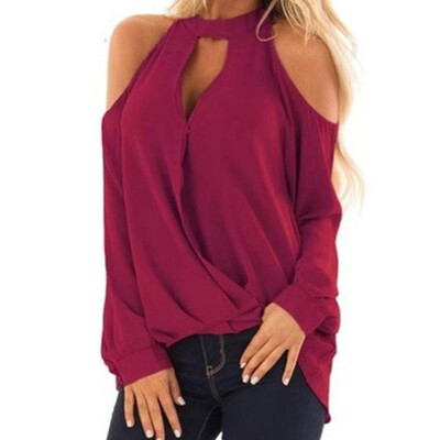 

Starmoon Women Fashion Sexy V Neck Off Shoulder Long Sleeve T-Shirt Tops Blouse