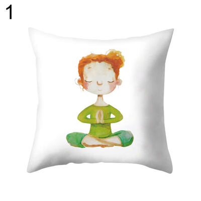 

Meditation Girl Square Throw Pillow Protector Case Cushion Cover Bedding Article