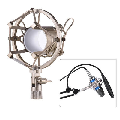 

Metal Univerdal Condenser Microphone Mic Shock Mount Holder Bracket Anti-vibration for On-line Broadcasting Studio Music Recording