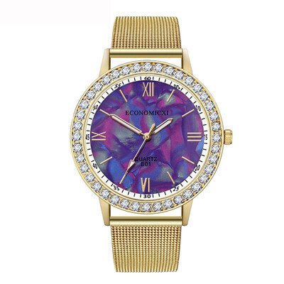 

RM Fashion Womens Quartz Watch Flower Rhinestone Wrist Watch Luxury Mesh Band Gift