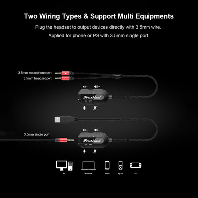 

Ajazz The One Wired Gaming Headphone 71 Surround Sound Headset 35mm Plug with Mic for PS4 PC Laptop