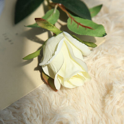 

Siaonvr Artificial Fake Rose Flower Bridal Bouquet Wedding Party Long Roses Decor Beige