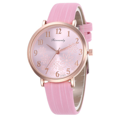 

Summer womens leather strap pattern dial digital watch student fashion watch