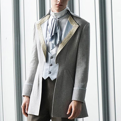 

Mens Vintage Coats Gothic Suit Lapel Slim Casual Blazer Cosplay Punk Outwear