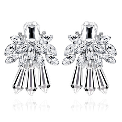 

2 pair Ear Nail For Women Fashion Crystal Vintage Earrings Elegant Graceful Lady Gift Party