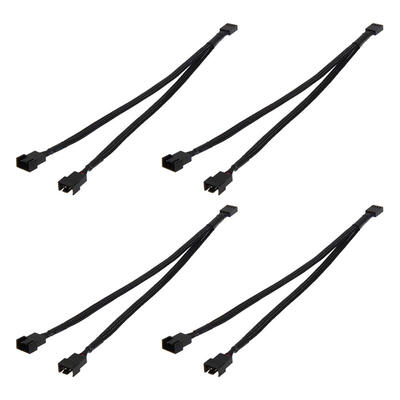 

4pcs 4Pin PWM To 34 Dual PWM Adapter Computer Case Fan Power Sleeved Cable