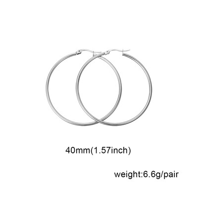 

guangxichuangshengxinfu 1 Pair Sexy Women Stainless Steel Smooth Big Large Hoop Earrings Jewelry