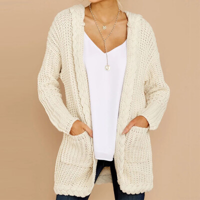 

〖Follure〗Women Hooded Knitting Cardigan Coat Sweater Long Sleeve Loose Knitted Outwear