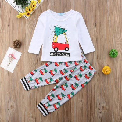 

Christmas Kids Baby Girl Boy Xmas Car Long Sleeve Tops Pants Outfits Clothes