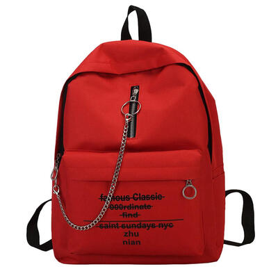 

Letter Print Zipper Backpack Women Large Capacity School Travel Knapsack