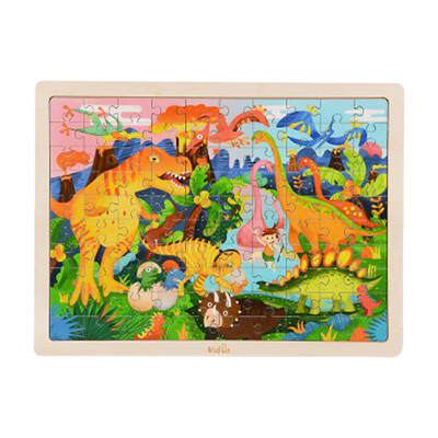 

Tailored 100 Pieces Wooden Puzzle Kids Toy Puzzle Games Animal Pattern Kid Gift