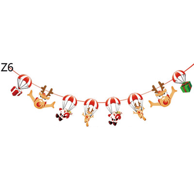 

Christmas Party Hanging Decor Snowman Santa Claus Elk Sock Banner Xmas Supply