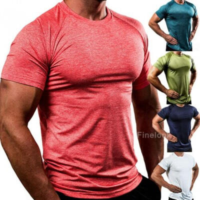 

Mens Slim Fit O Neck Short Sleeve Muscle Tee Shirts Casual T-shirt Tops Blouse