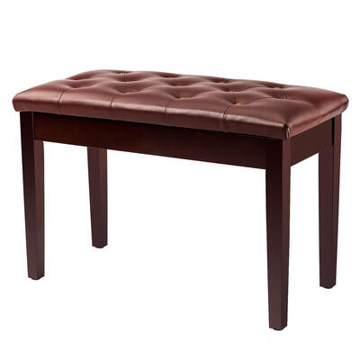 

Duet Piano Bench with Padded Cushion&Music Storage Artist Seat Brown