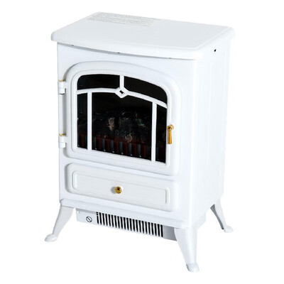 

Freestanding Electric Fireplace Fire Flame Stove Heater Adjustable - White