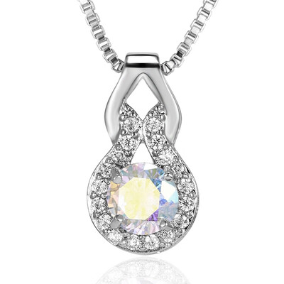 

Silver Color Necklace Waterdrop CZ crystal Zircon Stone Pendant Necklace Jewelry Women Bridal Wedding Collare Necklaces 47cm