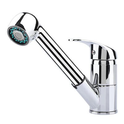 

Greensen 38One-Handle Pullout Kitchen Faucet Handheld Spray Mixer Faucet Bar Tap Polished Chrome