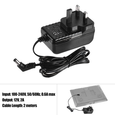 

YONGNUO 12V 2A Standard Power Adapter with UK Plug Wide Voltage 100-240V for YONGNUO YN300III YN216 YN1410 YN300Air YN160III YN168