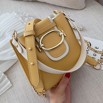 

New womens bag 2019 new Korean version handheld one shoulder bag fashion chain slanted bucket bag tide