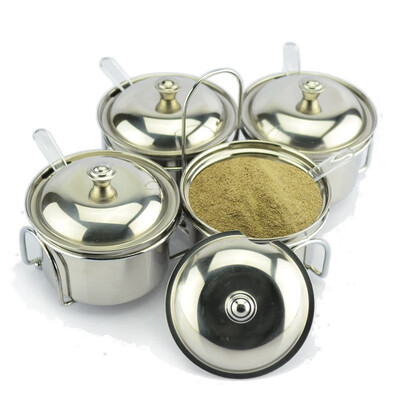 

New style high quality Cruet Condiment Spices Set with a spice rack Stainless Steel Condiment Canister Seasoning