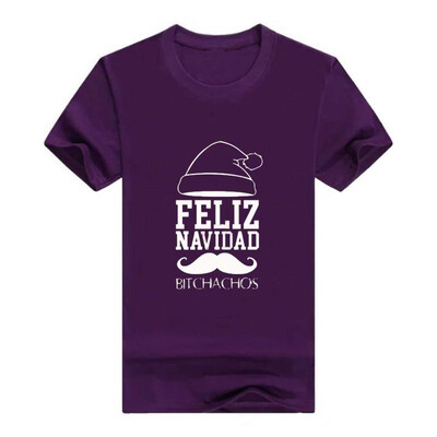 

Feliz Navidad Bitchachos Sweatshirt Off Shoulder Mens t-Shirt Broadcloth